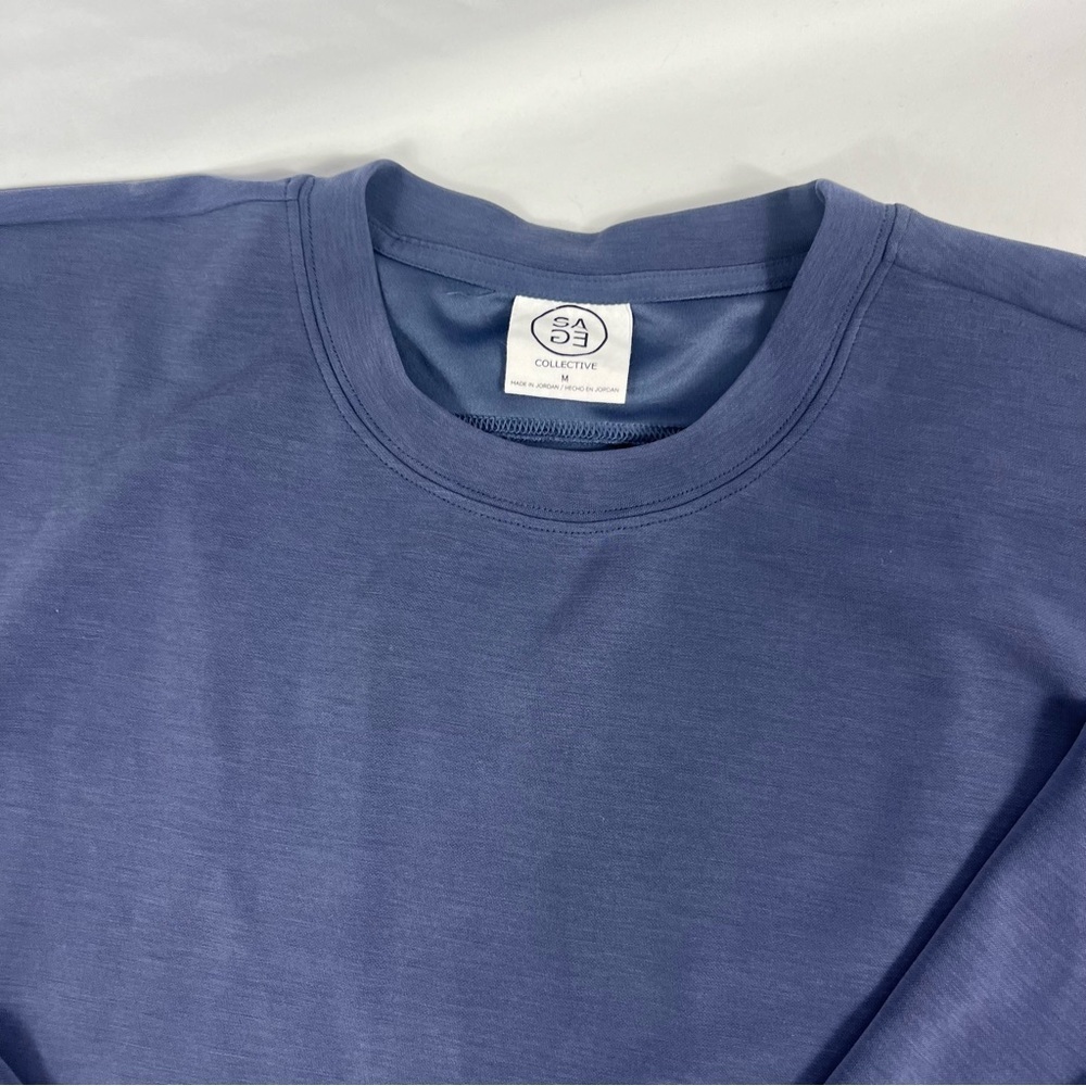 Sage Collective Dark Blue Crewneck Lightweight Sweater Super Soft - Picture 9 of 9